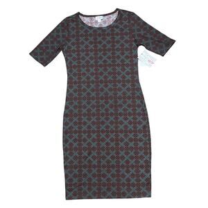 NWT LuLaRoe Julia Dress Geometric Print Small MIDI Boho Jacquard Bodycon Comfort